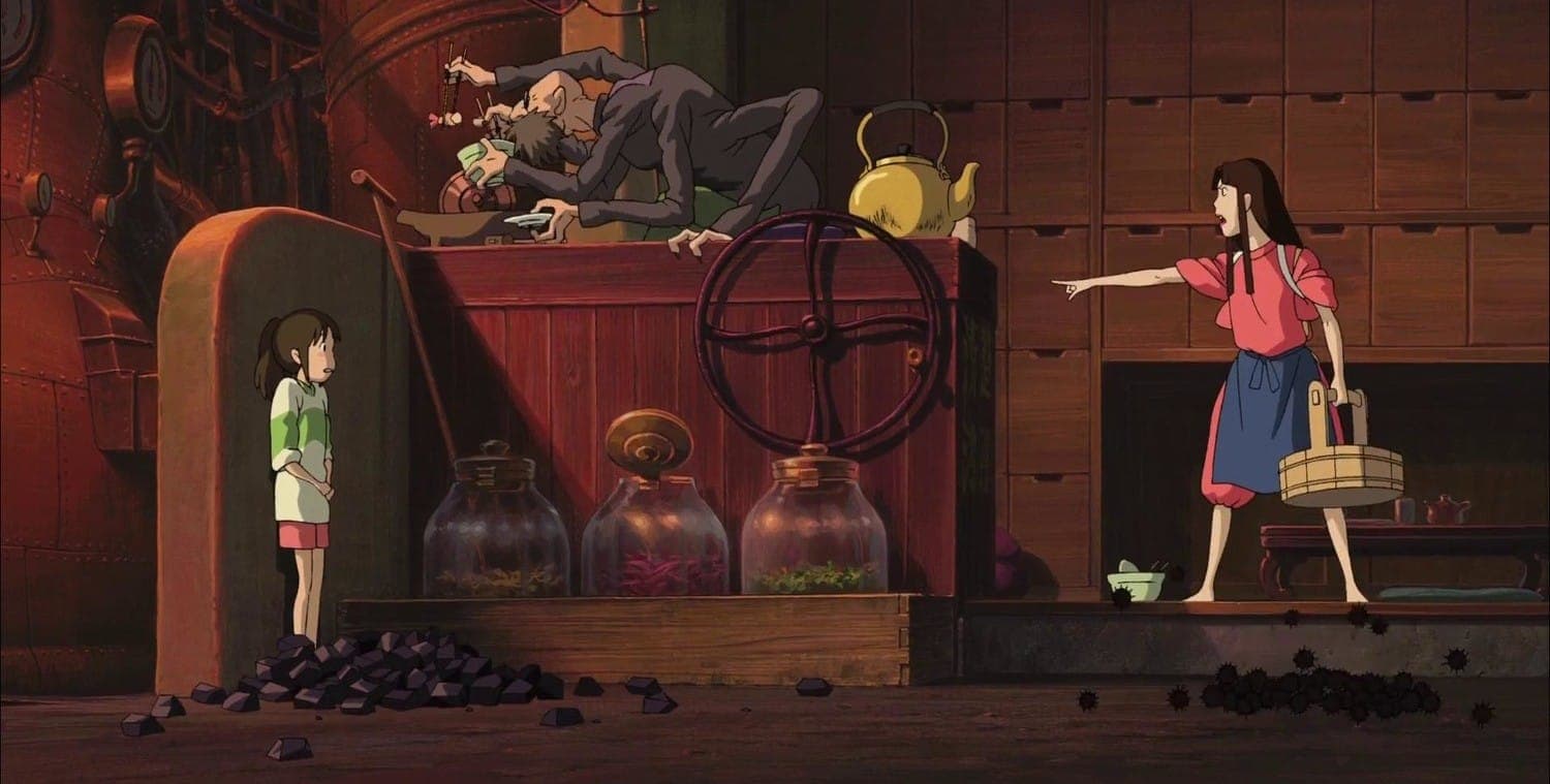 Кадр из аниме "Унесенные призраками", 2001, Studio Ghibli, Хаяо Миядзаки