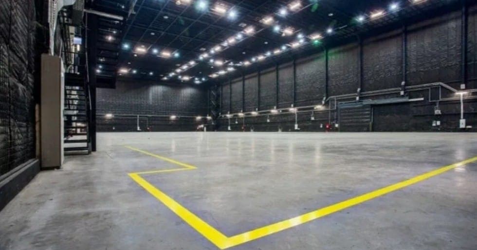 В таких павильонах снимали не только интерьеры дворца Арракина, но и сцены построений гвардии Атрейдесов.