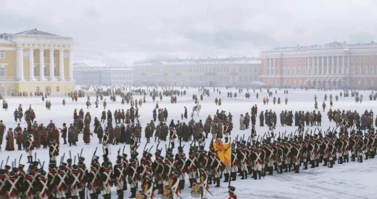 Восстание декабристов на Сентаской. Кадр из фильма "Союз спасения", 2019. ЗАО «Дирекция кино»,  «Первый канал».